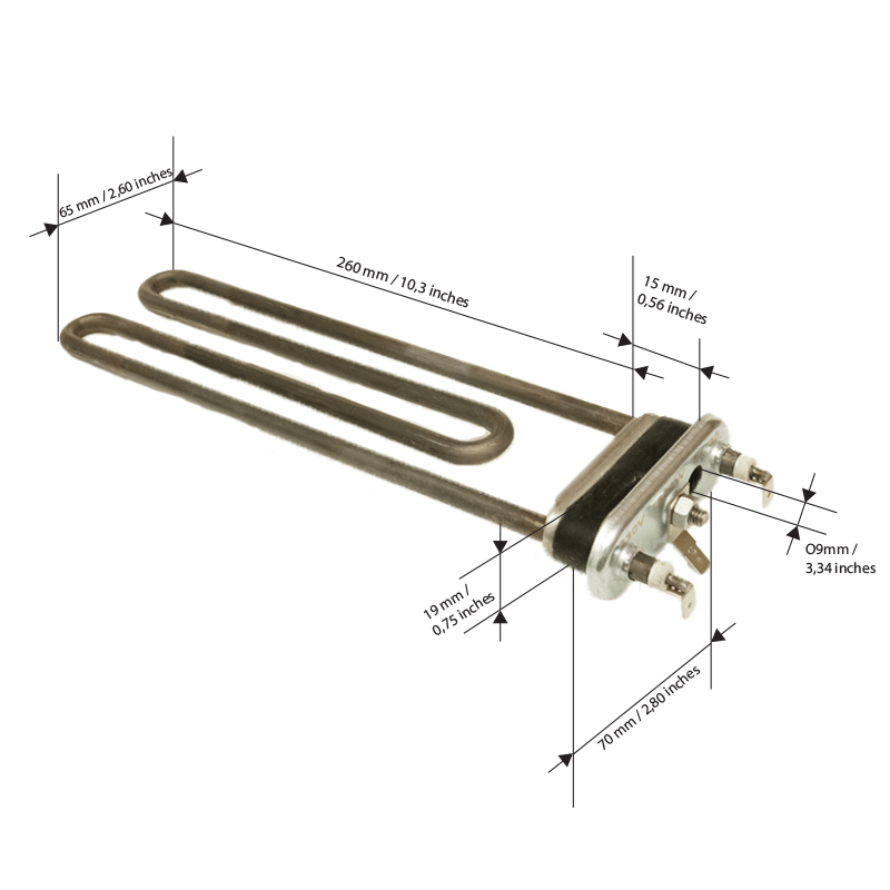 2300W Heating Element with NTC Sensor hole 9mm